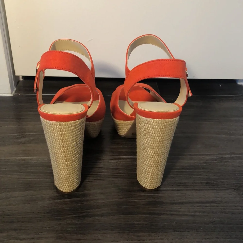 NBW Jessica Simpson Priella Tangerine and Natural Platform Sandal - Picture 5 of 11
